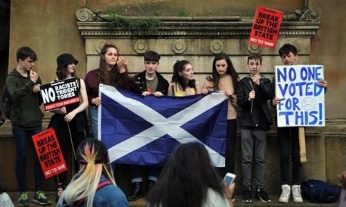 Người biểu tình tại Glasgow ngày 31/8